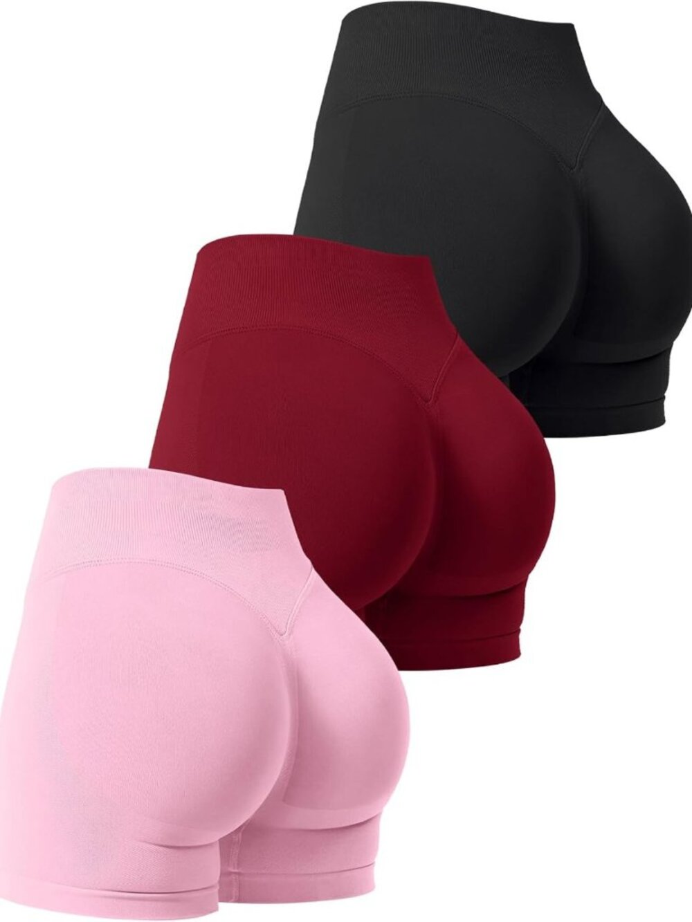 3 Pack High Waist Scrunch Butt Lifting Workout Gym Shorts for Women - 4.1